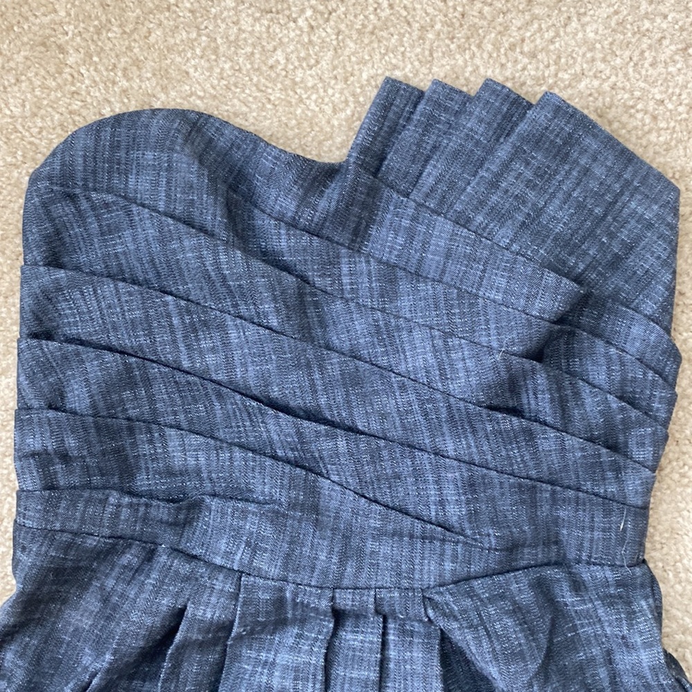 Strapless mini dress w/ pleated front - Picture 3 of 3